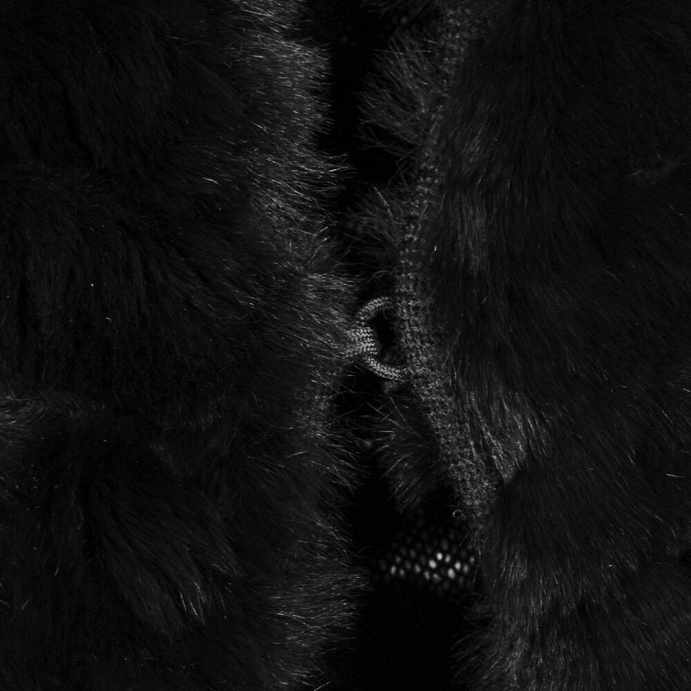 Adrienne Landau Black Rabbit-Fur Jacket - Picture 7 of 8
